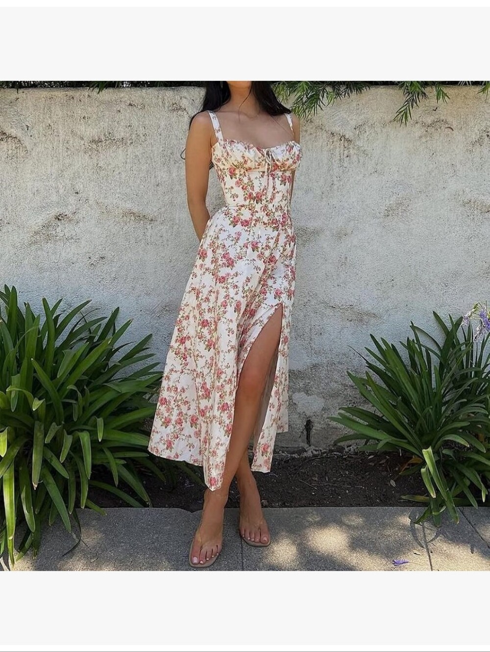 Women Floral Corset Dress, Boho - Picture 2 of 4